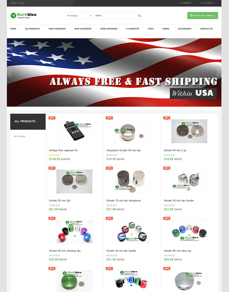 herb wax vaporizer online store ecommerce marketing